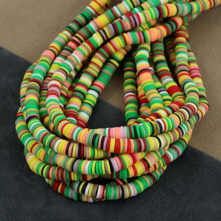 Heishi beads multi yellow 6mm [sznur 40cm]