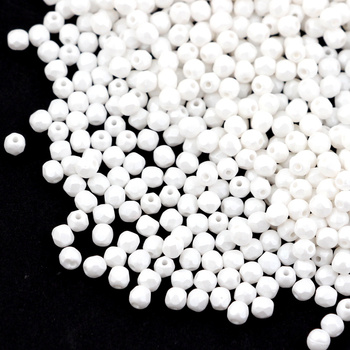 Fire Polish 3mm Alabaster White Silk Matted [40szt]