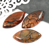 Kaboszon agat wężowy wrzeciono brązowe 40x20mm