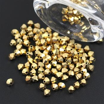 Preciosa Bicone Bead Rondelle Crystal Aurum Full 4mm [20szt]