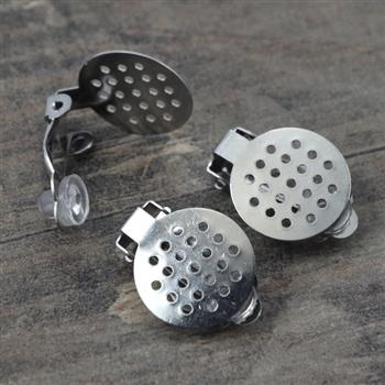 Baza klipsów stal szlachetna srebrna do przyszywania [para]