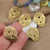 Zawieszka czaszka stal szlachetna pozłacana 21x16mm