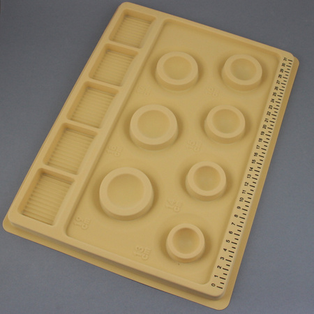 Taca / tablica do projektowania bransolet z przegródkami żółta 35x26cm