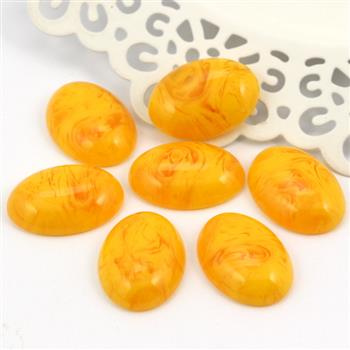 Kaboszon z żywicy owal żółty 25x18mm