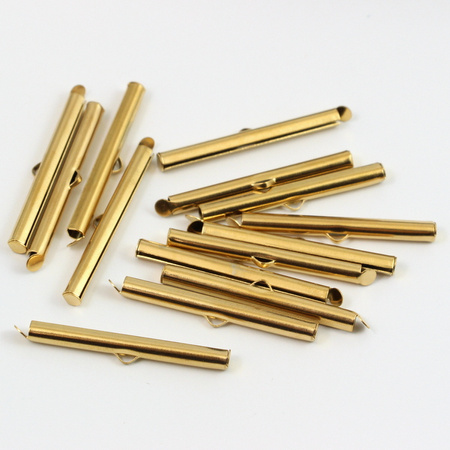 Końcówka do bransolet wsuwana SLIDE stal szlachetna pozłacana 40mm