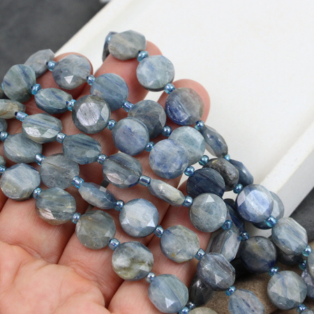 Kyanit moneta fasetowana 11mm