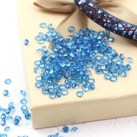 Diamenciki akrylowe transparentne do siatki niebieskie [ 6g ]