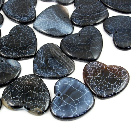 Agat wężowy zawieszka serce losowy wybór