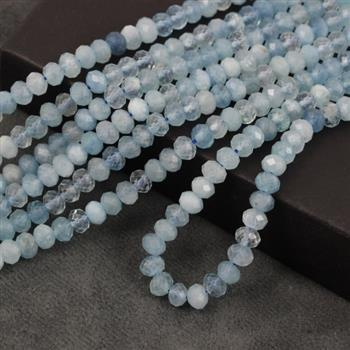 Akwamaryn oponka fasetowana 6x4mm [10szt]