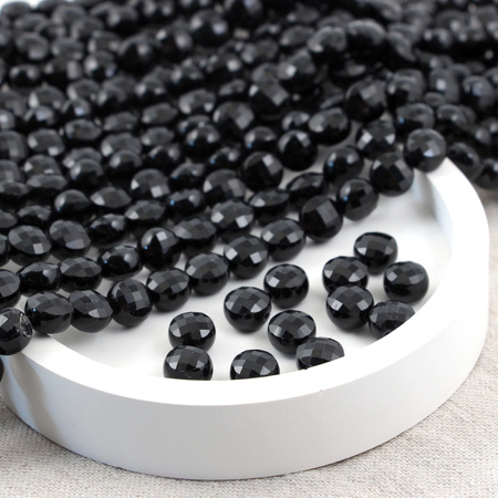 Turmalin czarny moneta fasetowana 8mm