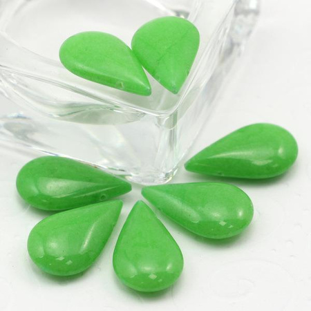 Jadeit łezka zielona 24x14mm