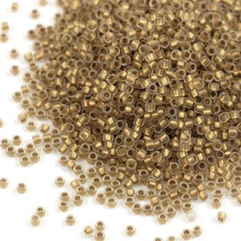 Toho Round 15/0 Frosted Gold Lined Crystal [5g]