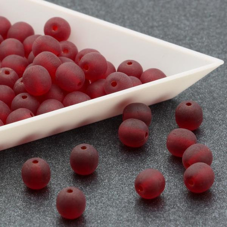 Kula szklana mat bordowa 6mm [20szt]