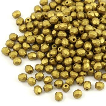 Fire Polish 4mm Metallic Olive Gold [20szt]
