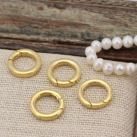 Zapięcie ring do naszyjników stal szlachetna pozłacana 14mm