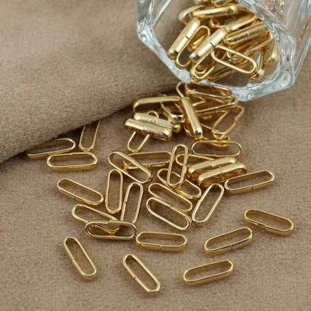 Ogniwo ozdobne owalne otwarte 10x3,5mm stal szlachetna pozłacana