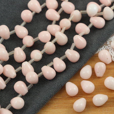 Jadeit kropla jasna różowa 10x8mm