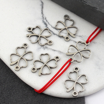 Łącznik czterolistna koniczyna stal szlachetna 19x14mm