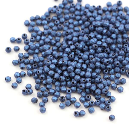 Fire Polish 2mm Saturated Metallic Suede Blue [80szt]