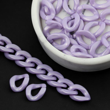 Akrylowe ogniwa do tworzenia łańcuszka fioletowe 18x13mm [50szt]