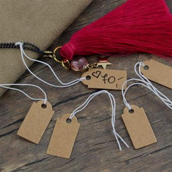 Metki z gumką do biżuterii brązowa 26x13mm [50szt]