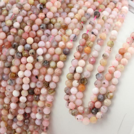 Opal peruwiański kula fasetowana 4mm [sznur 39cm]