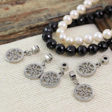 Zawieszka ażurowa z przywieszką stal szlachetna 13mm