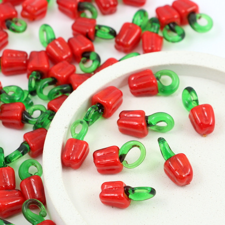 Zawieszka szklana papryka 20x8mm