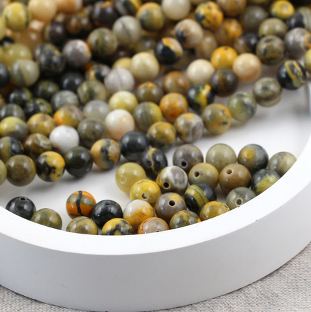 Jaspis trzmieli bumblebee kula gładka 7mm