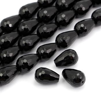 Onyks kropla fasetowana 14x10mm [wzdłuż]