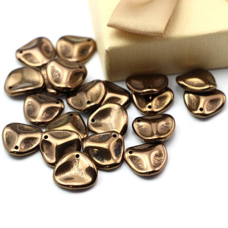 Rose Petals 14x13mm Jet Bronze