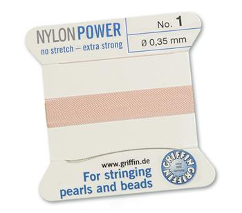 Griffin Nici nylonowe z igłą light pink 0,35mm [2m]
