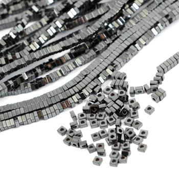 Hematyt grafitowy dysk heishi 2x1mm [1/2 sznura - 200szt]