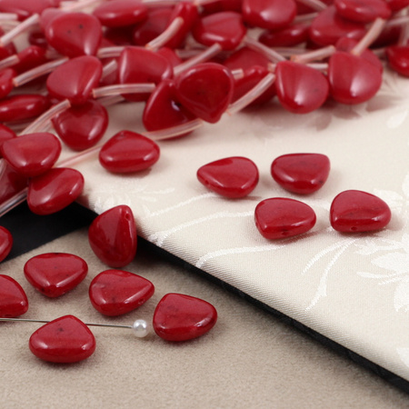 Jadeit łezka czerwona 15mm