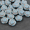 Rose Beads Opaque Turquoise Matte Light Pink Patina 16mm [1szt]