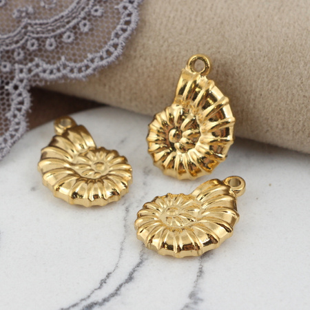 Zawieszka muszla stal szlachetna pozłacana 20x15mm