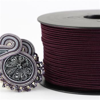 Sznurek sutasz acetat ITALY 2,5mm aubergine [1metr]
