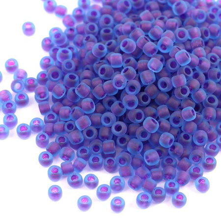 Toho Round 6/0 Inside Color Frosted Aqua/Purple-Lined [10g]