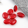 Szklany owal czerwony 16x11mm [6szt]