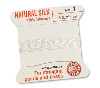Griffin Nici jedwabne z igłą white 0,35mm [2m]