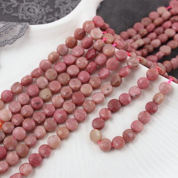 Rodonit moneta fasetowana 6mm