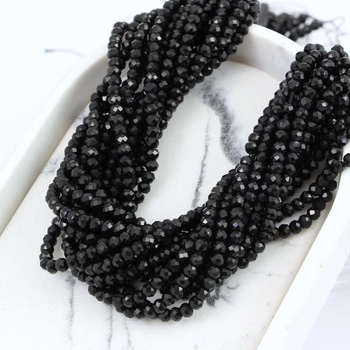 Turmalin czarny oponka fasetowana 4x3mm [sznur 39cm]