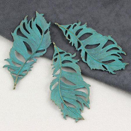 Metalowe pióro mosiądz patynowany 85x38mm