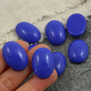 Kaboszon szklany Opaque Blue owal 25x18mm