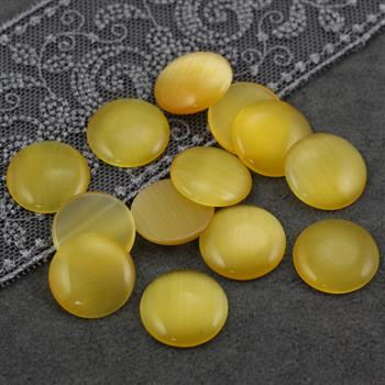 Kaboszon kocie oko okrągły żółty 16mm