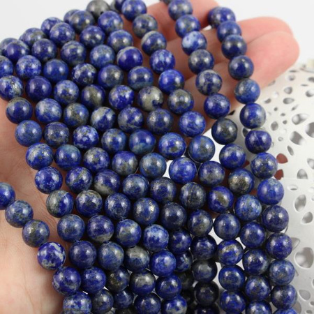 Lapis lazuli z pirytem kula gładka 8mm