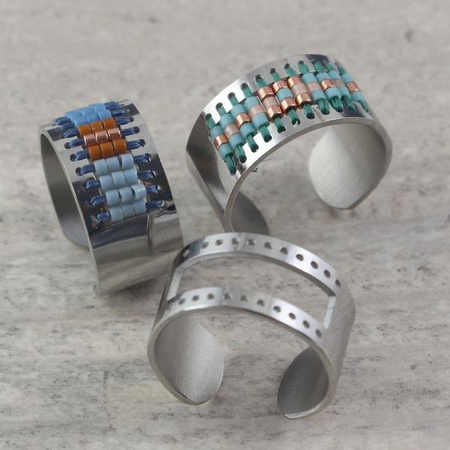 Baza do pierścionka ze stali szlachetnej AZTEC srebrna