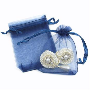 Woreczek z organzy granatowy 9x7cm