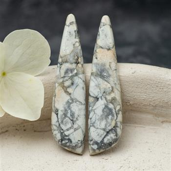 Kaboszony jaspis maligano 44x11x3mm [para]