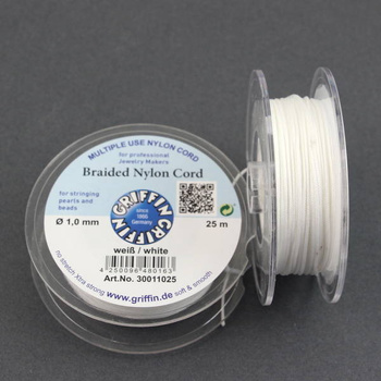 Griffin sznurek nylonowy biały 1mm [1 szpula/25 m]